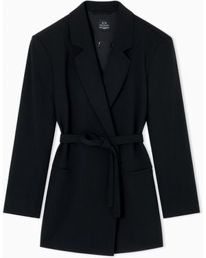 ARMANI EXCHANGE Jacket With Thin Belt - Black