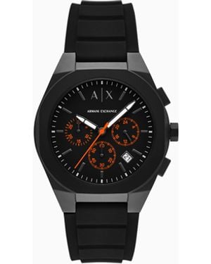 ARMANI EXCHANGE Sync Chronograph Silicone Watch - Black