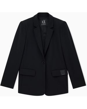 ARMANI EXCHANGE Single-Breasted Jacket With One Button - Black