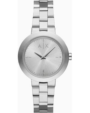 ARMANI EXCHANGE Three-Hand Stainless Steel Watch - White