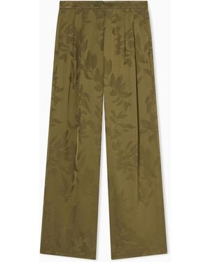 ARMANI EXCHANGE Jacquard Viscose Palazzo Trousers With Geometric Pattern - Green