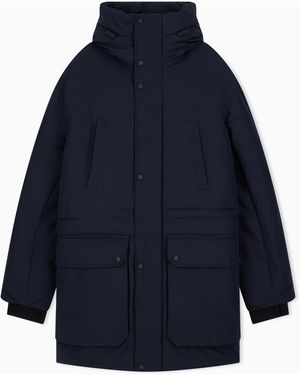 ARMANI EXCHANGE Trench Imbottito A Taglio Regular Con Dettagli - Blu