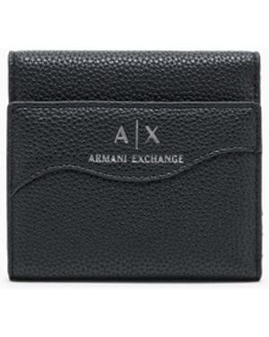 ARMANI EXCHANGE Mini Wallet With Shaped Stitching - Black