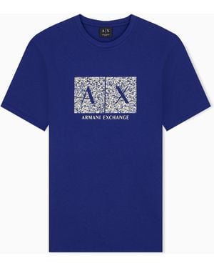 ARMANI EXCHANGE T-Shirt Coupe Slim En Jersey De Coton - Bleu