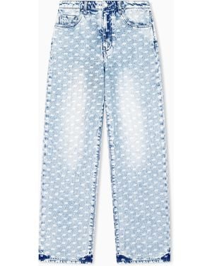 ARMANI EXCHANGE Pantalón Denim De 5 Bolsillos Con Monograma - Gris