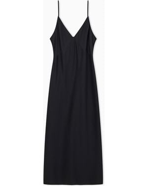 ARMANI EXCHANGE Shiny Satin Midi Dress - Black