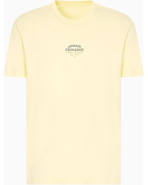 ARMANI EXCHANGE Baumwoll-T-Shirt Mit Normaler Passform Und Logo - Gelb