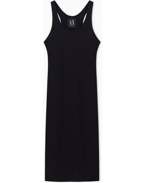 ARMANI EXCHANGE Fitted Sleeveless Midi Dress - Black