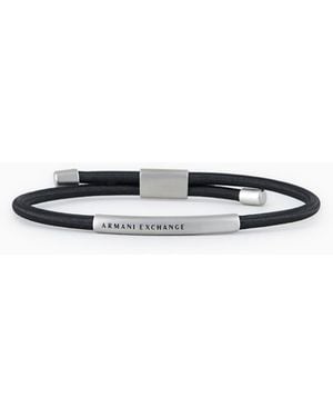 ARMANI EXCHANGE Steel And Eco-Leather Bracelet - White