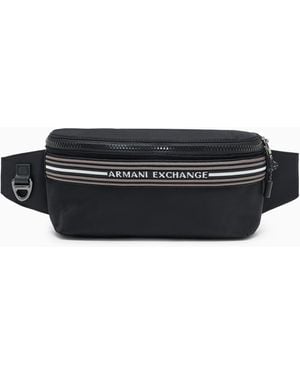 ARMANI EXCHANGE Logo Stripe Pouch - Black
