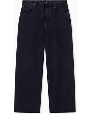 ARMANI EXCHANGE Jeans À Cinq Poches En Denim De Coton Stretch À Jambe Large - Bleu