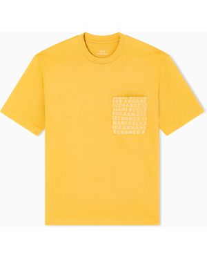 ARMANI EXCHANGE T-Shirt Im Regular Fit Mit Logotasche - Gelb
