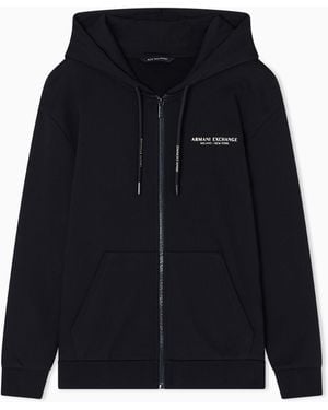 ARMANI EXCHANGE Cotton Zip-Up Hoodie - Black
