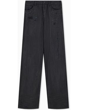 ARMANI EXCHANGE Oversized Fit 5 Pockets Denim Pant - Blue