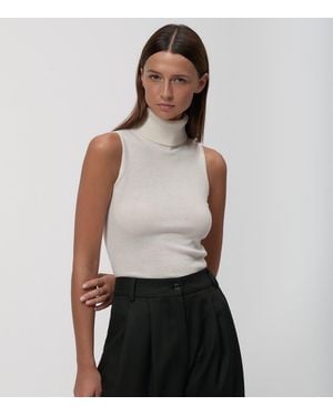 Arrita Studio Sleeveless Turtleneck - White
