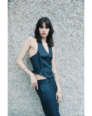 Arrita Studio Single Breasted Vest - Gray