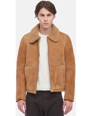 YMC Budgie Sheepskin Coat (Suede) - Brown