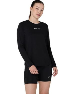Asics Fujitrail Logo Ls Top - Black