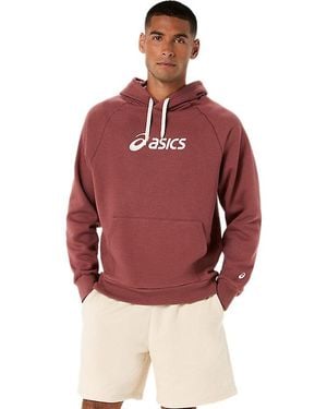 Asics LOGO FLEECE HOODIE - Rojo