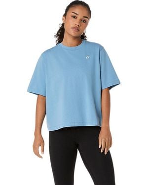 Asics Spiral Embroidery Relaxed Tee - Blue