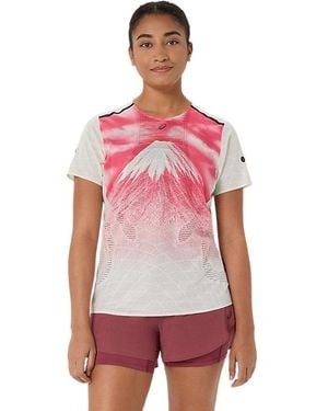 Asics Fujitrail Elite Graphic Ss Top - Red