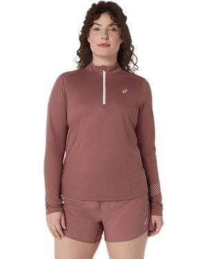 Asics Icon 1/2 Zip Ls Top - Red
