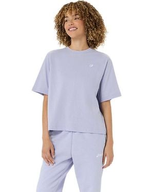 Asics Spiral Embroidery Relaxed Tee - Blue