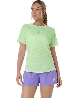 Asics Padel Court All Over Print Ss Top - Green