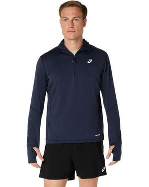 Asics ROAD WINTER LS HOODIE - Blau