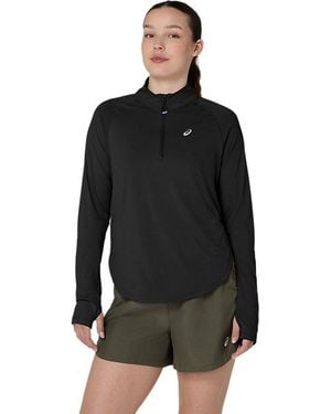 Asics Nagino Run 1/4 Zip Ls Top - Black