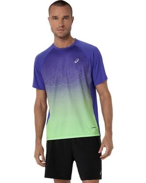 Asics Road Fade Ss Top - Blue