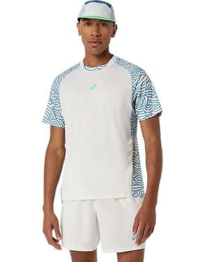 Asics Padel Court All Over Print Ss Top - Black