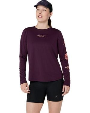 Asics Fujitrail Logo Ls Top - Purple