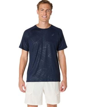 Asics GAME ALL OVER PRINT SS TOP - Blau