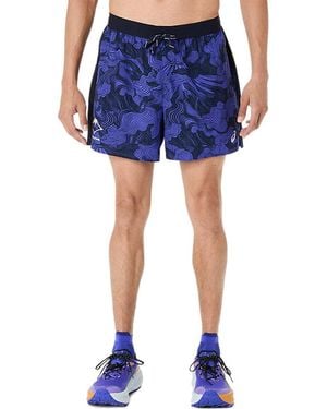 Asics Fujitrail All Over Print 5In Short - Blue