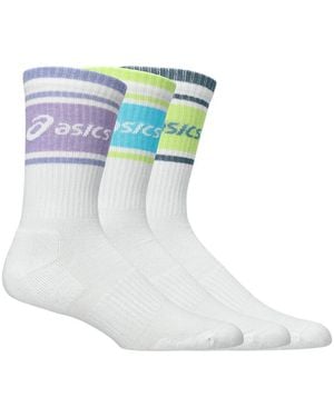 Asics Aeg 3 Pack Logo Crew Sock - Green