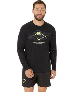 Asics FUJITRAIL LOGO LS TOP - Schwarz