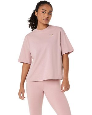 Asics Spiral Embroidery Relaxed Tee - Pink
