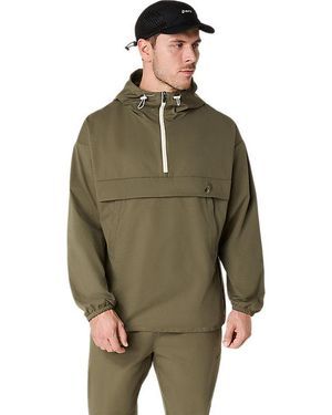 Asics Double Weave Relaxed Pull Over Jacket - Green