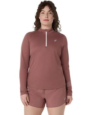 Asics Icon 1/2 Zip Ls Top - Red