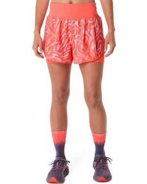 Asics Road All Over Print 2-N-1 3.5In Short - Red