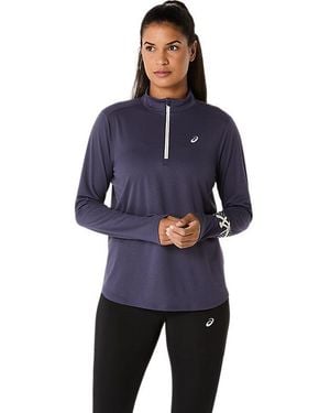 Asics Icon 1/2 Zip Ls Top - Blue