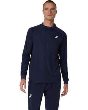 Asics Match Ls 1/2 Zip Top - Blue