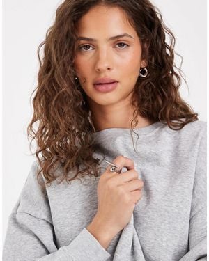Pieces Oversized Sweatshirt Co-ord - Grey