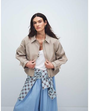 ASOS Utility Pocket Short Cape Back Trench With Cotton And Water Repellent Finish - Blue
