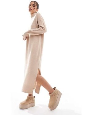 Brave Soul Knitted Maxi Dress - White