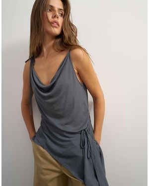 TOPSHOP Asymmetrische Camitop - Blauw