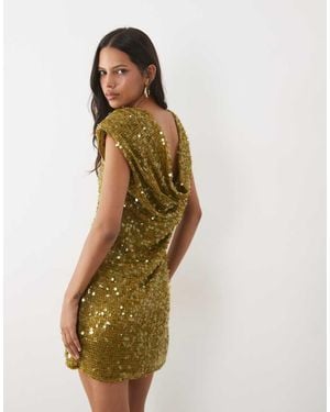 River Island Vestido Corto Con Lentejuelas - Verde