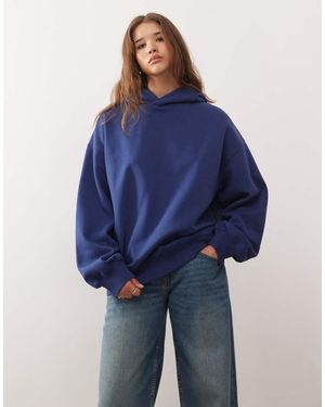 Weekday Sudadera Extragrande Con Capucha De Tejido Suave Grueso De - Azul