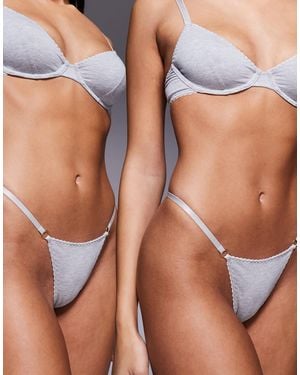 ASOS – mila – 2er-pack string-tangas - Blau